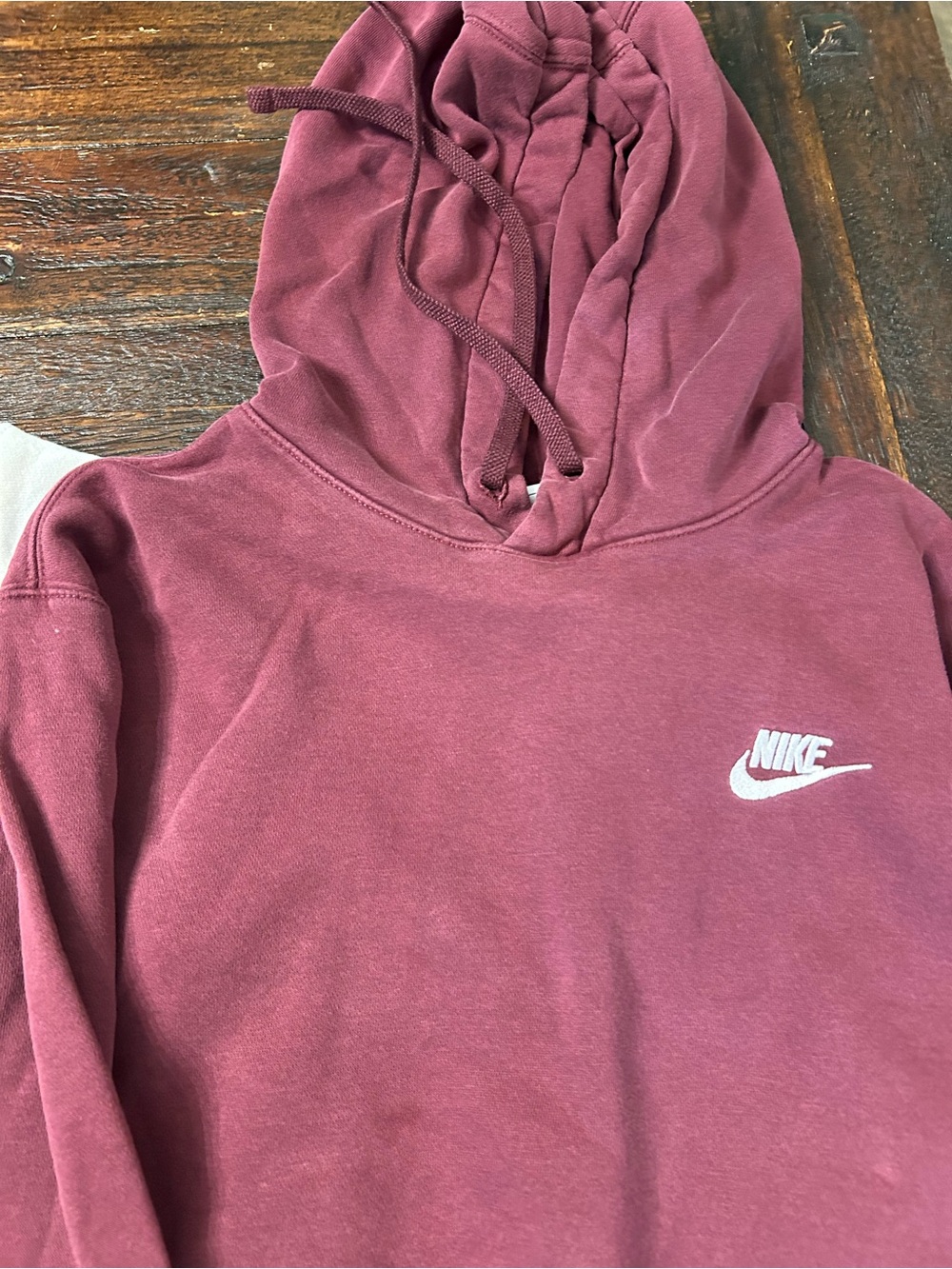 Nike Sportswear Club Fleece Pullover Hoodie Bundle Set - Burgundy & White - Picture 4 of 14